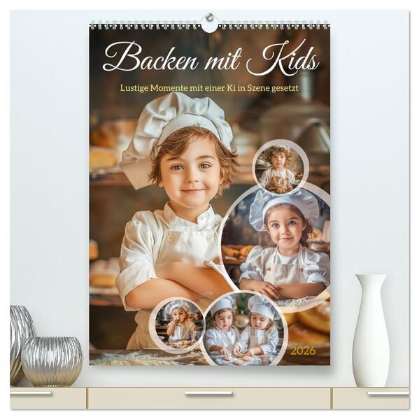 Backen mit Kids (hochwertiger Premium Wandkalender 2026 DIN A2 hoch) Kunstdruck in Hochglanz