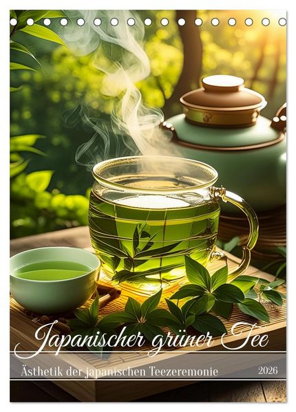Japanischer grüner Tee (Tischkalender 2026 DIN A5 hoch) CALVENDO Monatskalender