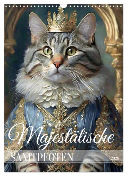 Majestätische Samtpfoten (Wandkalender 2026 DIN A3 hoch) CALVENDO Monatskalender