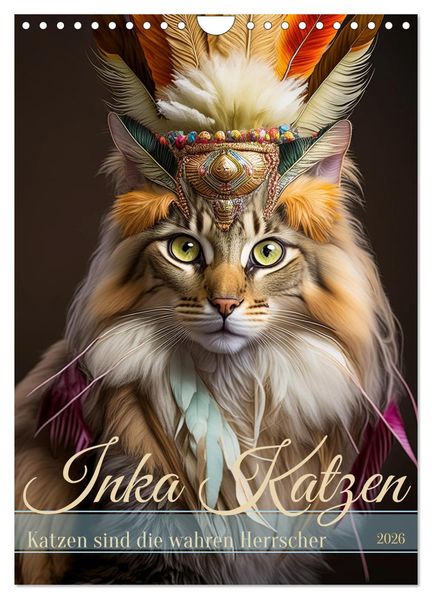 Inka Katzen - Katzen sind die wahren Herrscher (Wandkalender 2026 DIN A4 hoch) CALVENDO Monatskalender