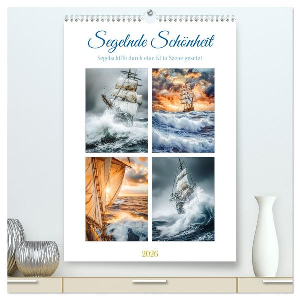 Segelnde Schönheit (hochwertiger Premium Wandkalender 2026 DIN A2 hoch) Kunstdruck in Hochglanz
