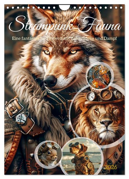Steampunk Fauna (Wandkalender 2026 DIN A4 hoch) CALVENDO Monatskalender