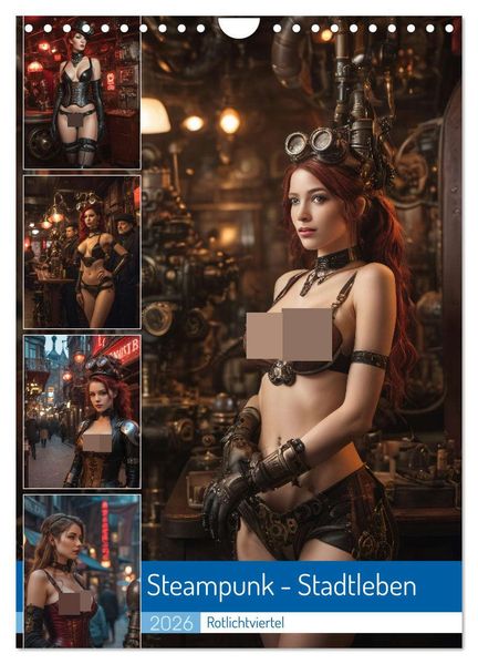 Steampunk - Stadtleben - Rotlichtviertel (Wandkalender 2026 DIN A4 hoch) CALVENDO Monatskalender