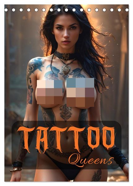 Tattoo Queens (Tischkalender 2026 DIN A5 hoch) CALVENDO Monatskalender