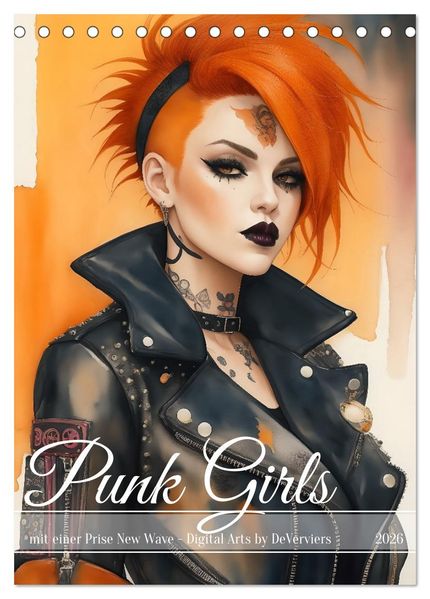 Punk Girls mit einer Prise New Wave (Tischkalender 2026 DIN A5 hoch) CALVENDO Monatskalender