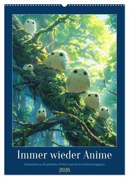 Immer wieder Anime (Wandkalender 2026 DIN A2 hoch) CALVENDO Monatskalender