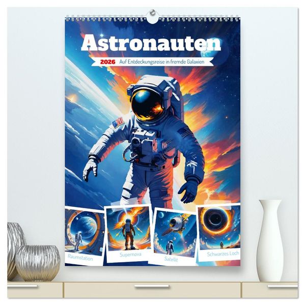 Astronauten. Auf Entdeckungsreise in fremde Galaxien (hochwertiger Premium Wandkalender 2026 DIN A2 hoch) Kunstdruck in Hochglanz
