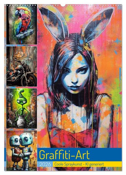 Graffiti Art (Wandkalender 2026 DIN A2 hoch) CALVENDO Monatskalender
