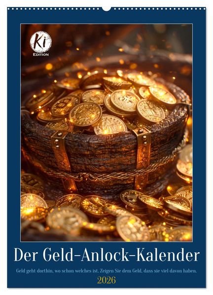 Der Geld-Anlock-Kalender (Wandkalender 2026 DIN A2 hoch) CALVENDO Monatskalender