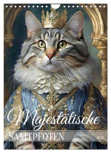 Majestätische Samtpfoten (Wandkalender 2026 DIN A4 hoch) CALVENDO Monatskalender