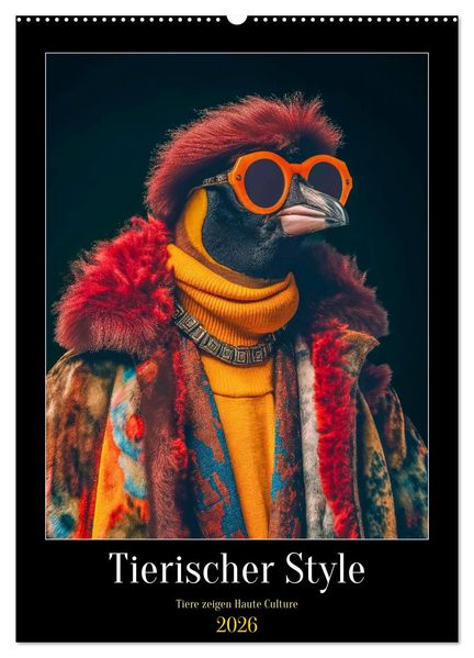 Tierischer Style (Wandkalender 2026 DIN A2 hoch) CALVENDO Monatskalender
