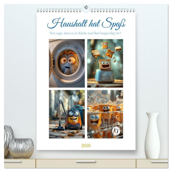 Haushalt hat Spaß (hochwertiger Premium Wandkalender 2026 DIN A2 hoch) Kunstdruck in Hochglanz