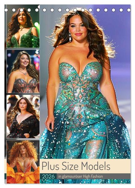 Plus Size Models in glamouröser High Fashion (Tischkalender 2026 DIN A5 hoch) CALVENDO Monatskalender