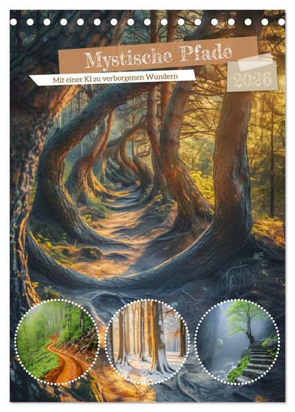 Mystische Pfade (Tischkalender 2026 DIN A5 hoch) CALVENDO Monatskalender