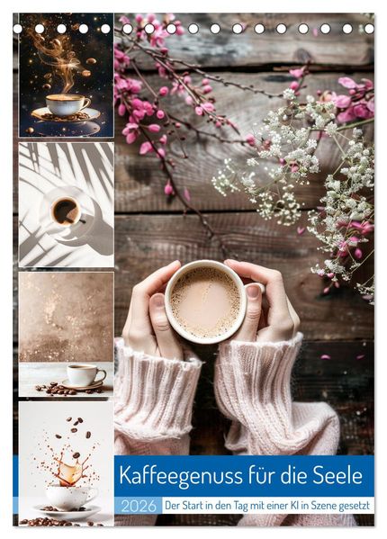 Kaffeegenuss für die Seele (Tischkalender 2026 DIN A5 hoch) CALVENDO Monatskalender