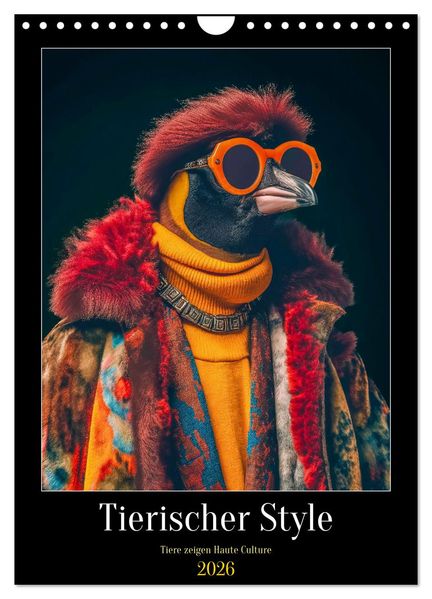 Tierischer Style (Wandkalender 2026 DIN A4 hoch) CALVENDO Monatskalender