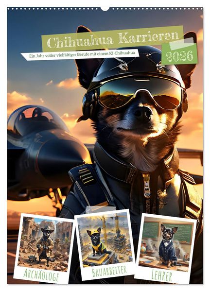 Chihuahua Karrieren (Wandkalender 2026 DIN A2 hoch) CALVENDO Monatskalender