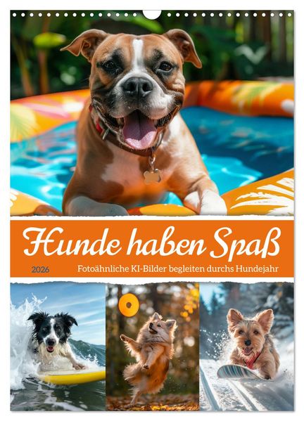 Hunde haben Spaß (Wandkalender 2026 DIN A3 hoch) CALVENDO Monatskalender