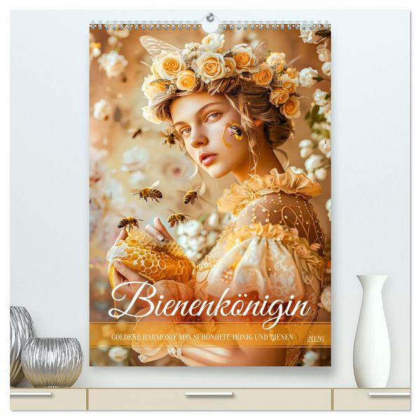 Bienenkönigin - Goldene Harmonie von Schönheit Honig und Bienen (hochwertiger Premium Wandkalender 2026 DIN A2 hoch) Kunstdruck in Hochglanz