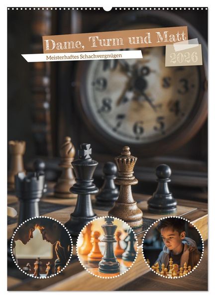 Dame Turm und Matt (Wandkalender 2026 DIN A2 hoch) CALVENDO Monatskalender