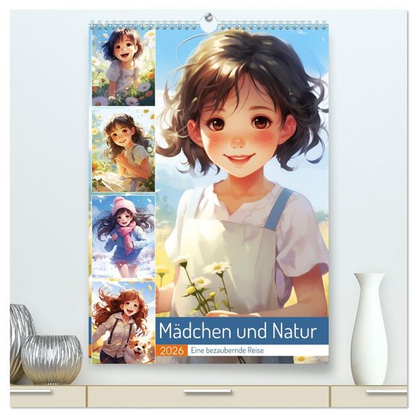 Mädchen und Natur. Eine bezaubernde Reise (hochwertiger Premium Wandkalender 2026 DIN A2 hoch) Kunstdruck in Hochglanz