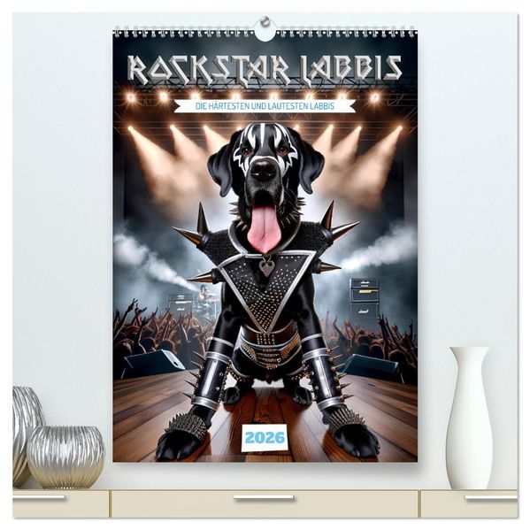 Rockstar Labbi (hochwertiger Premium Wandkalender 2026 DIN A2 hoch) Kunstdruck in Hochglanz