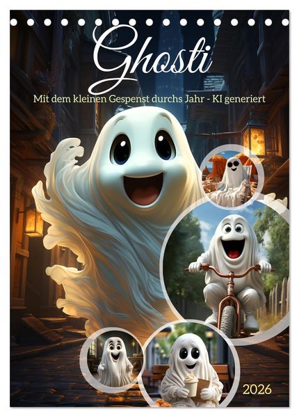 Ghosti (Tischkalender 2026 DIN A5 hoch) CALVENDO Monatskalender