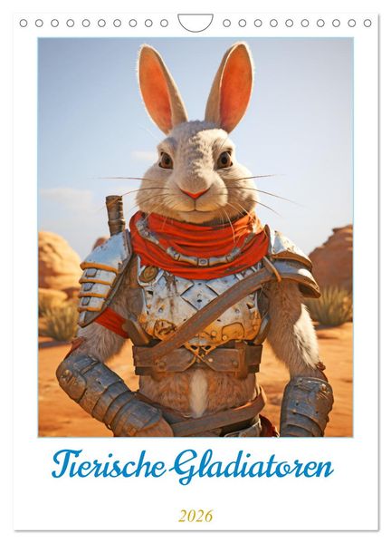 Tierische Gladiatoren (Wandkalender 2026 DIN A4 hoch) CALVENDO Monatskalender