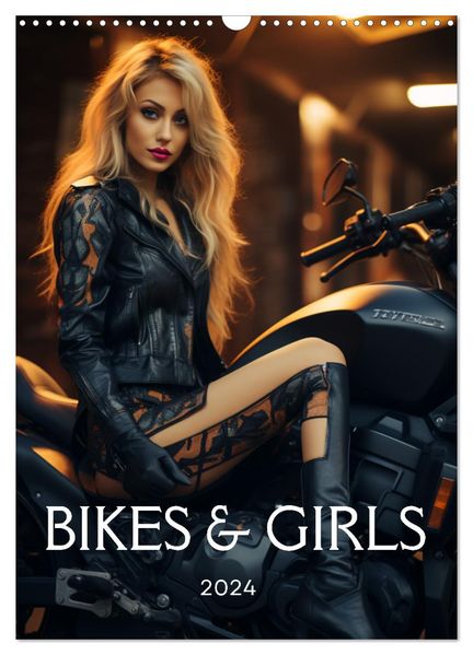 Bikes and Girls: Sexy Mädels auf heißen Mottorrädern (Wandkalender 2026 DIN A3 hoch) CALVENDO Monatskalender