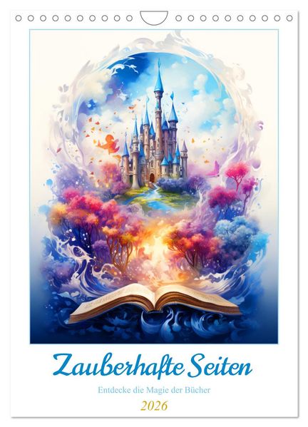 Zauberhafte Seiten - Entdecke die Magie der Bücher (Wandkalender 2026 DIN A4 hoch) CALVENDO Monatskalender