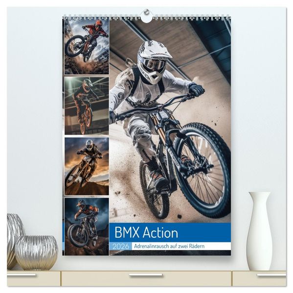 BMX Action (hochwertiger Premium Wandkalender 2026 DIN A2 hoch) Kunstdruck in Hochglanz
