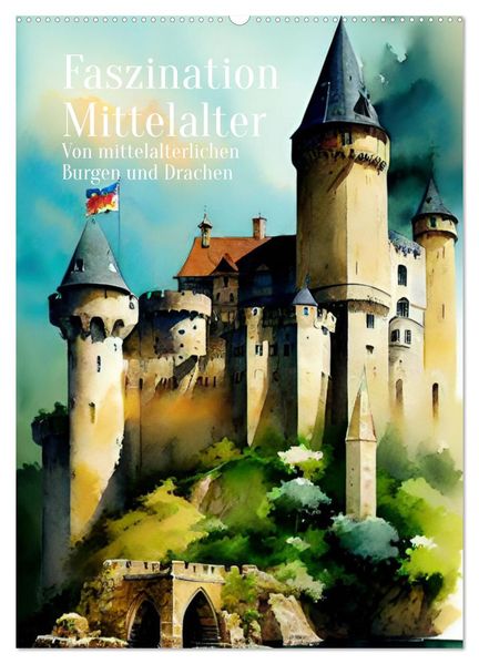 Faszination Mittelalter - Von mittelalterlichen Burgen und Drachen (Wandkalender 2026 DIN A2 hoch) CALVENDO Monatskalender