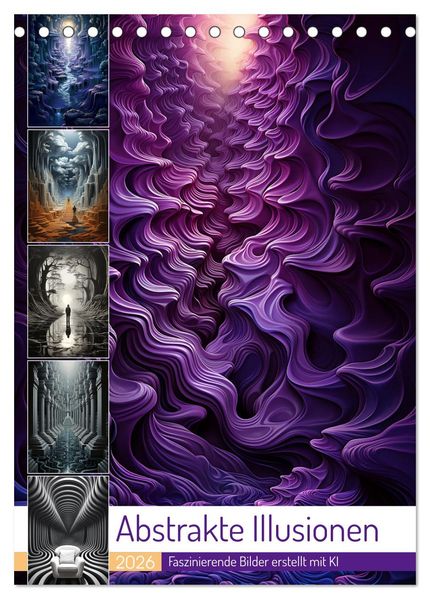 Abstrakte Illusionen (Tischkalender 2026 DIN A5 hoch) CALVENDO Monatskalender