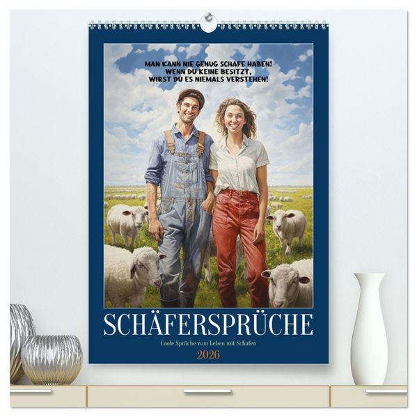 Schäfersprüche (hochwertiger Premium Wandkalender 2026 DIN A2 hoch) Kunstdruck in Hochglanz