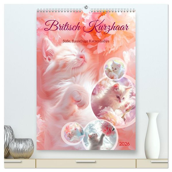 Britisch Kurzhaar (hochwertiger Premium Wandkalender 2026 DIN A2 hoch) Kunstdruck in Hochglanz