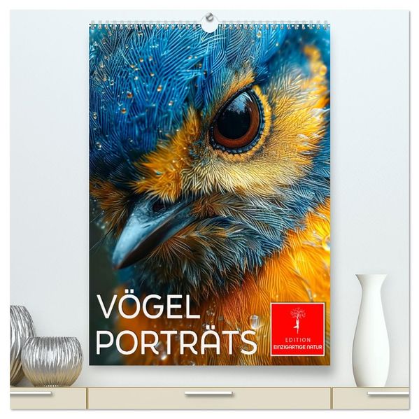 Vögel Porträts (hochwertiger Premium Wandkalender 2026 DIN A2 hoch) Kunstdruck in Hochglanz