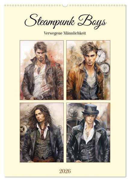 Steampunk Boys. Verwegene Männlichkeit (Wandkalender 2026 DIN A2 hoch) CALVENDO Monatskalender