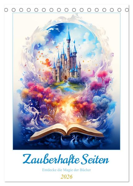Zauberhafte Seiten - Entdecke die Magie der Bücher (Tischkalender 2026 DIN A5 hoch) CALVENDO Monatskalender