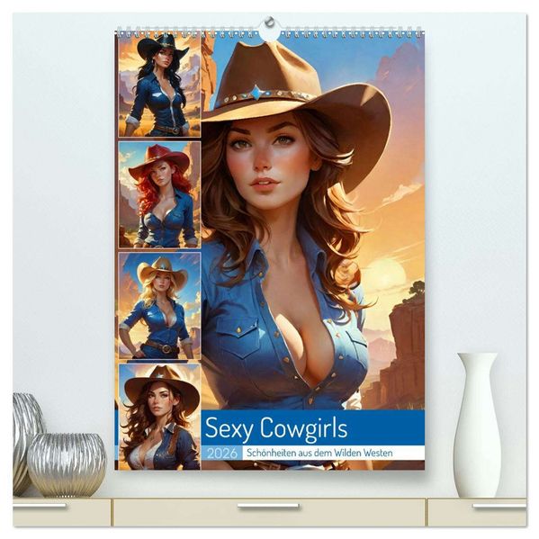 Sexy Cowgirls. Schönheiten aus dem Wilden Westen (hochwertiger Premium Wandkalender 2026 DIN A2 hoch) Kunstdruck in Hochglanz