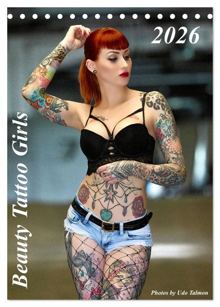 Beauty Tattoo Girls 2026 (Tischkalender 2026 DIN A5 hoch) CALVENDO Monatskalender
