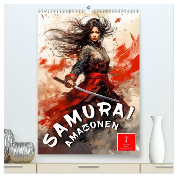Samurai Amazonen (hochwertiger Premium Wandkalender 2026 DIN A2 hoch) Kunstdruck in Hochglanz
