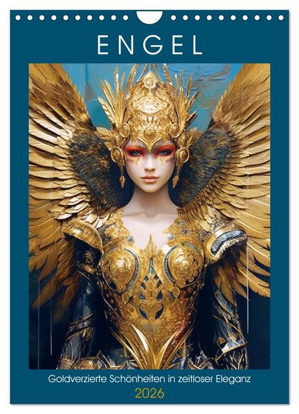 Engel. Goldverzierte Schönheiten in zeitloser Eleganz (Wandkalender 2026 DIN A4 hoch) CALVENDO Monatskalender