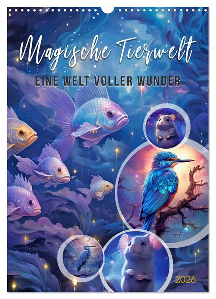 Magische Tierwelt (Wandkalender 2026 DIN A3 hoch) CALVENDO Monatskalender