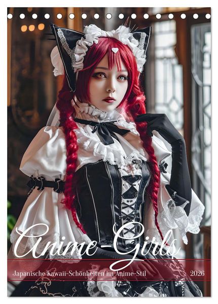 Anime-Girls - Japanische Kawaii-Schönheiten im Anime-Stil (Tischkalender 2026 DIN A5 hoch) CALVENDO Monatskalender