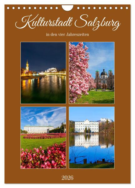 Kulturstadt Salzburg (Wandkalender 2026 DIN A4 hoch) CALVENDO Monatskalender