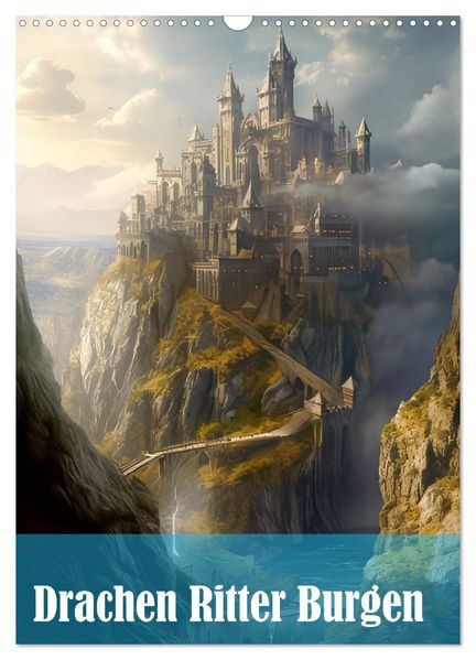 Drachen Ritter Burgen (Wandkalender 2026 DIN A3 hoch) CALVENDO Monatskalender