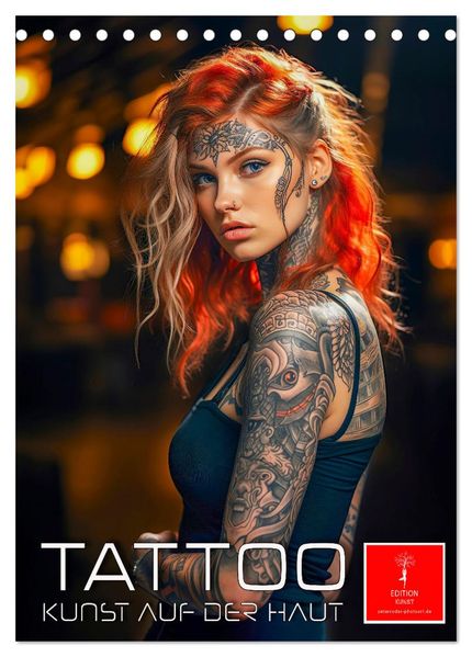 Tattoo Kunst auf der Haut (Tischkalender 2026 DIN A5 hoch) CALVENDO Monatskalender
