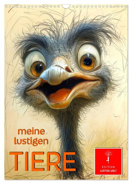 Meine lustigen Tiere (Wandkalender 2026 DIN A3 hoch) CALVENDO Monatskalender