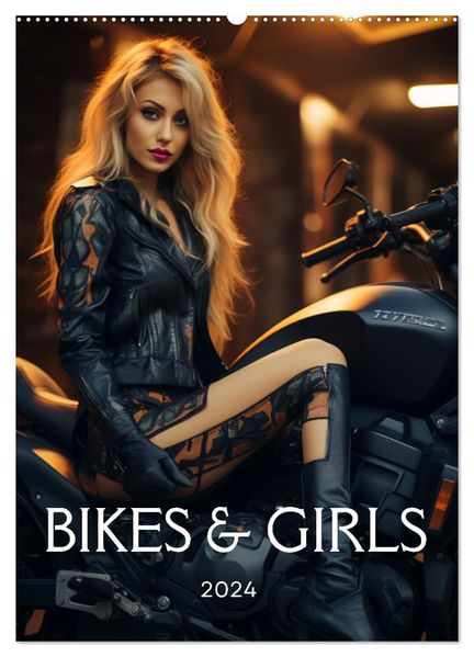Bikes and Girls: Sexy Mädels auf heißen Mottorrädern (Wandkalender 2026 DIN A2 hoch) CALVENDO Monatskalender