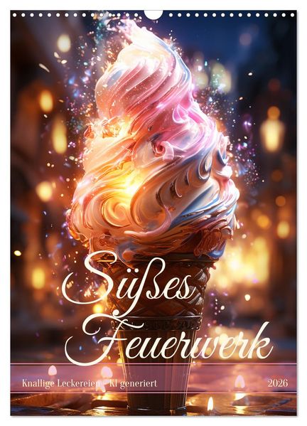 Süßes Feuerwerk (Wandkalender 2026 DIN A3 hoch) CALVENDO Monatskalender